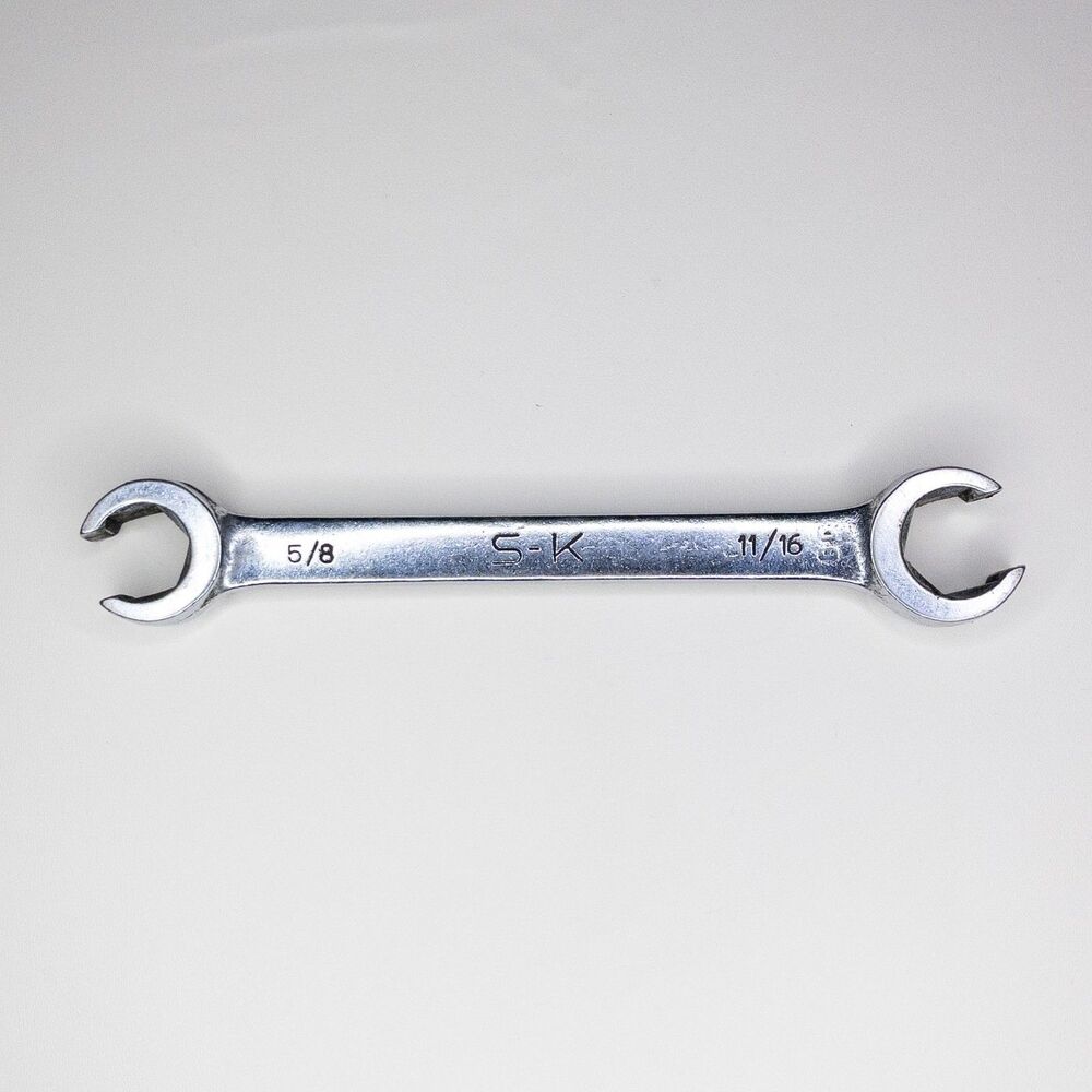 Vintage S-K F-2022 Flare Nut Line Wrench 5/8" x 11/16" Forged Alloy Steel USA